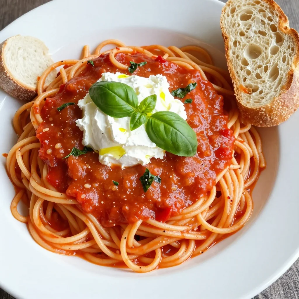 Creamy Tomato Pasta with Ricotta and Fresh Basil