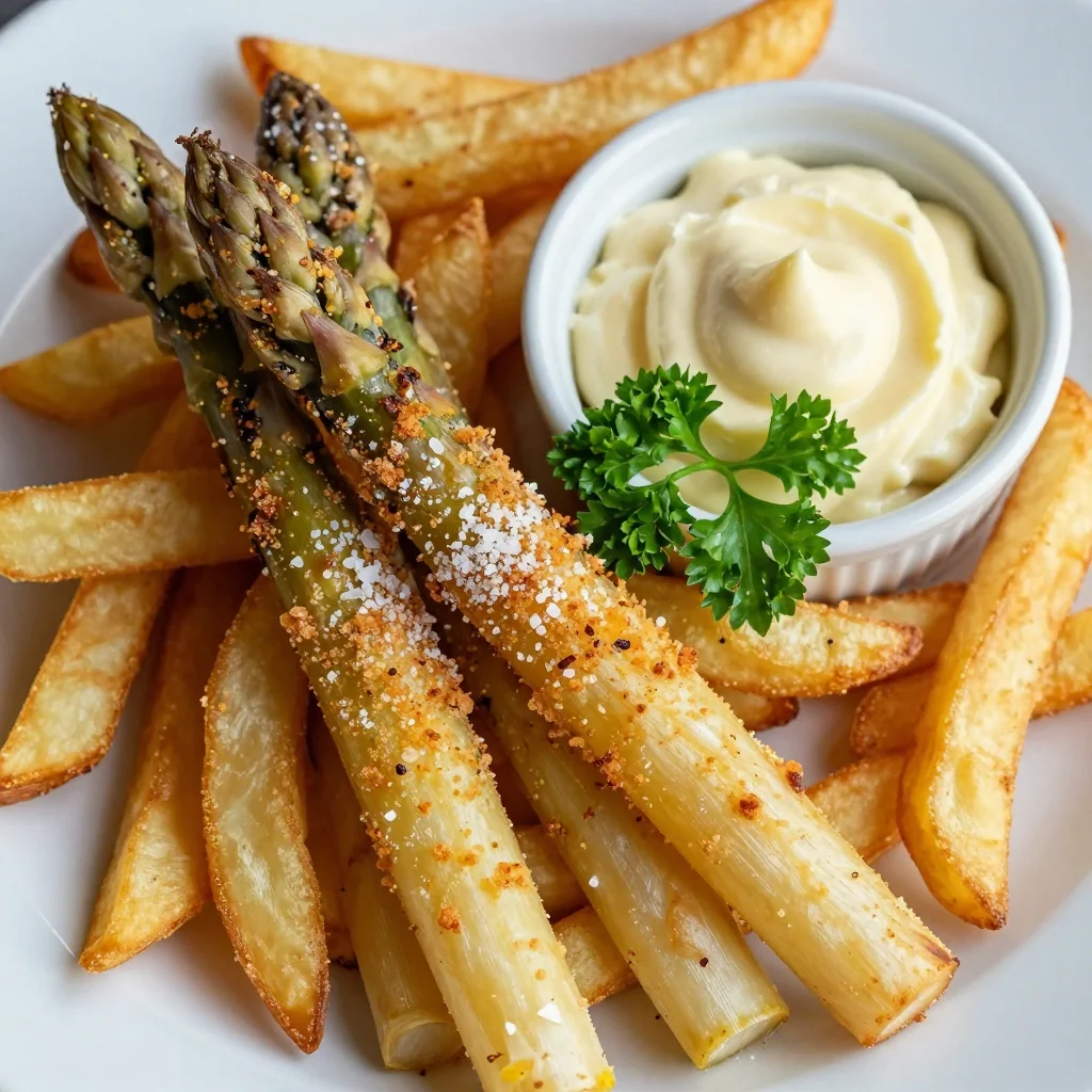 Crispy Baked Asparagus Fries With A Lemon Aioli