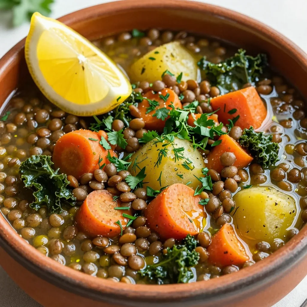 Rich Lentil Vegetable Stew With Fresh Herbs