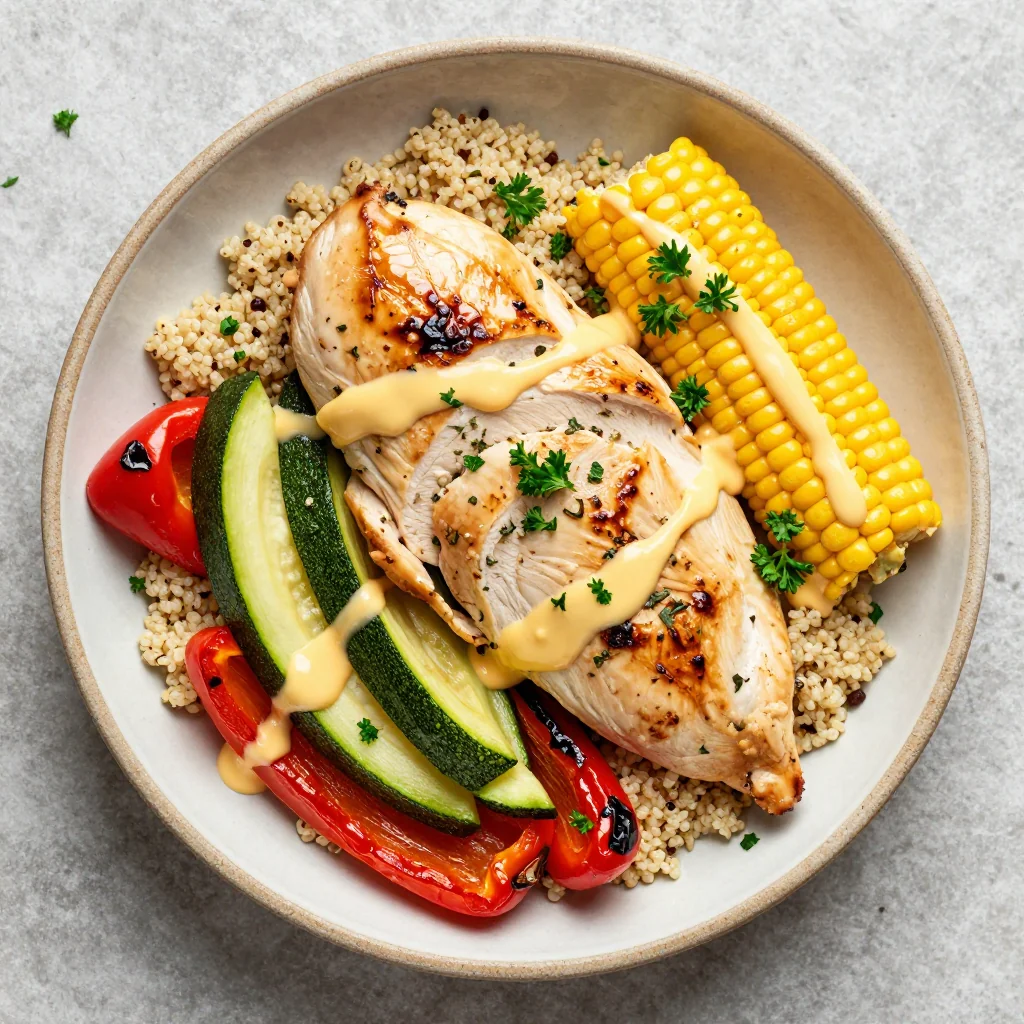 Baked Chicken and Quinoa Bowl with Veggies for a Healthy Lunch