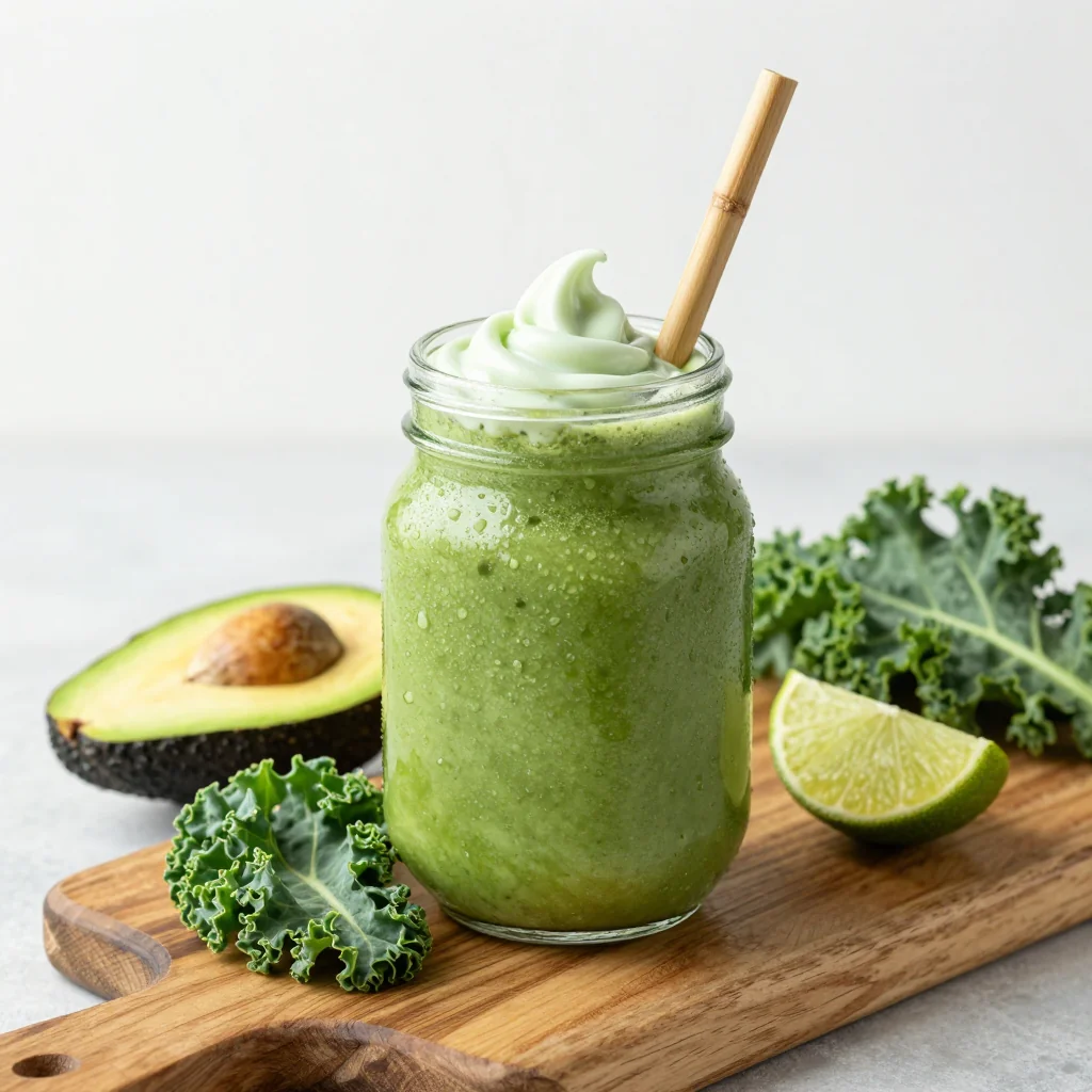Creamy Avocado Kale Smoothie for New Year Cleanse