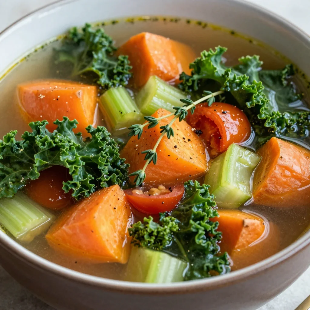 Healthy Meal Prep Slow Cooker Vegetable Soup For Clean Eating