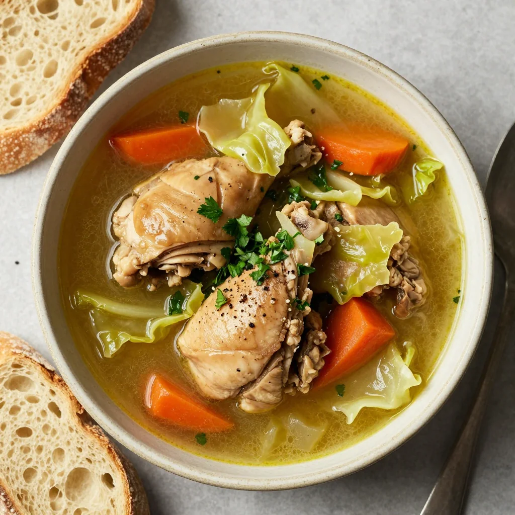 budget friendly one pot chicken and cabbage stew for winter comfort food