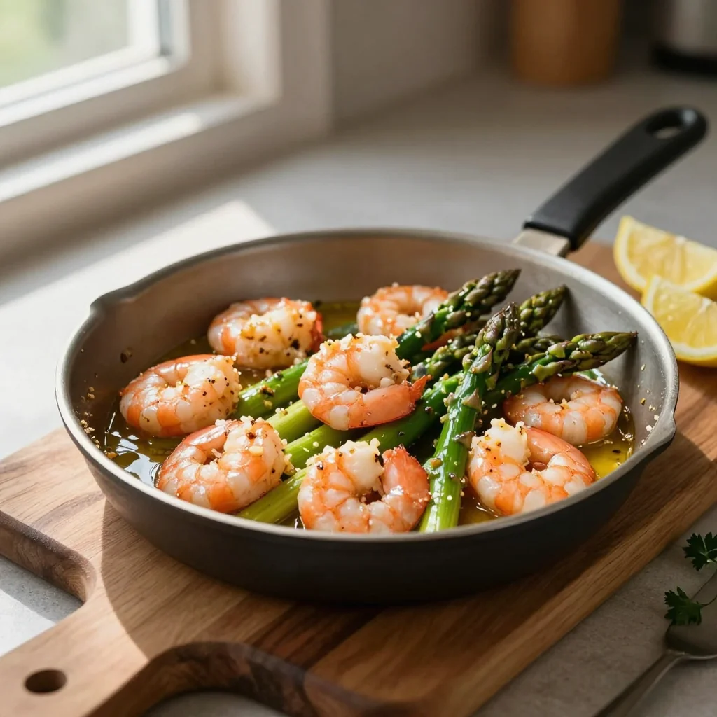 Sheet Pan Shrimp and Asparagus with Garlic Butter
