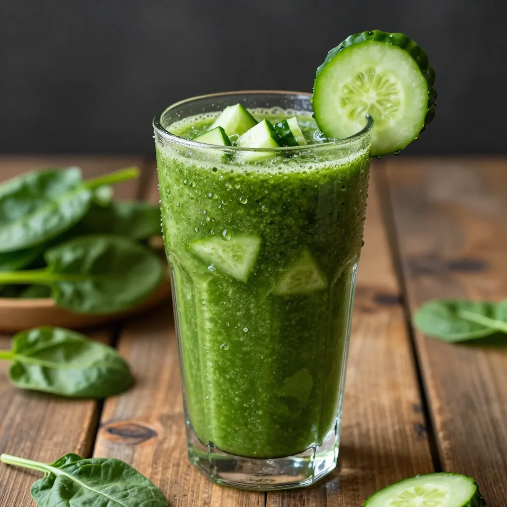 Glowing Skin Green Detox Smoothie With Cucumber