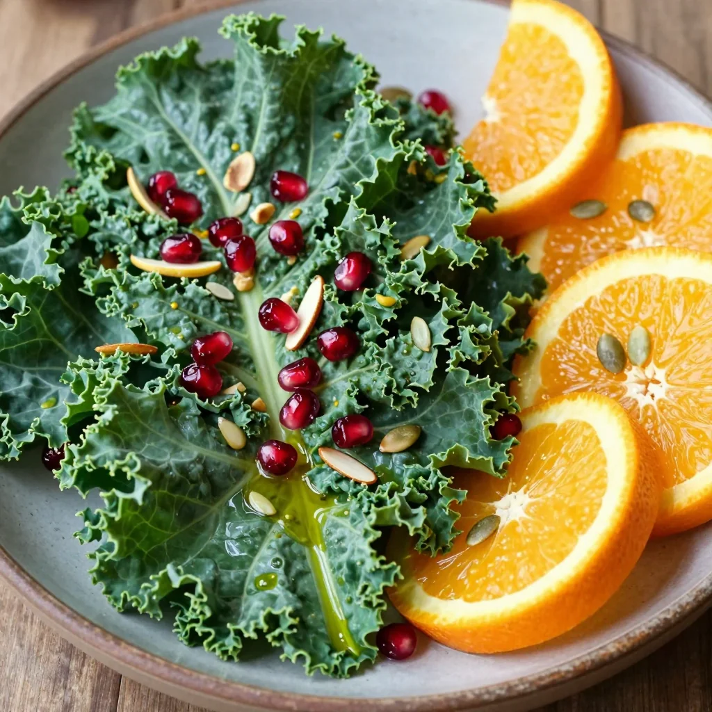 detox friendly citrus and herb salad with oranges and kale