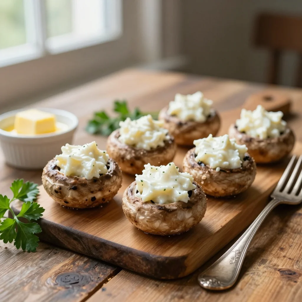 Crab Stuffed Mushrooms with Cream Cheese