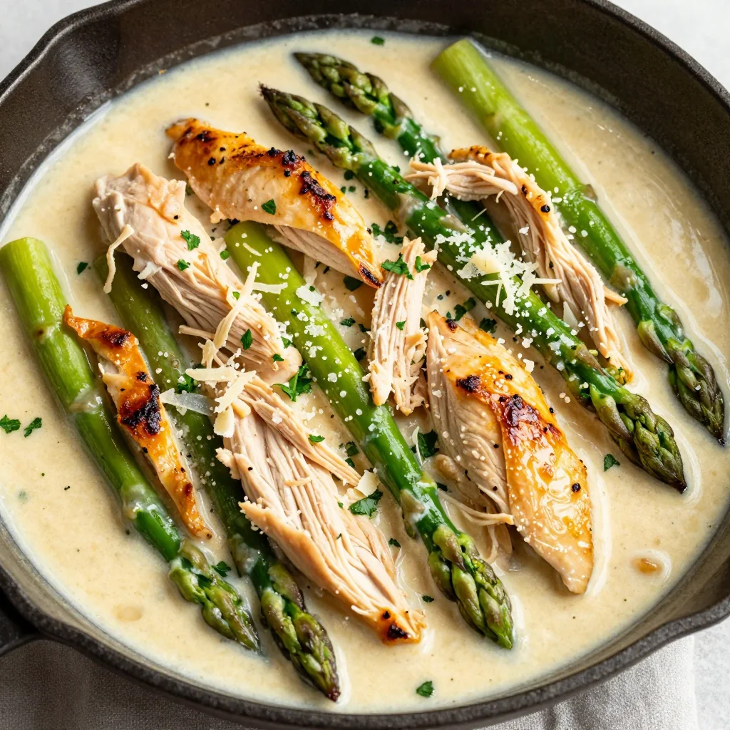 One Pot Creamy Chicken and Asparagus for Health