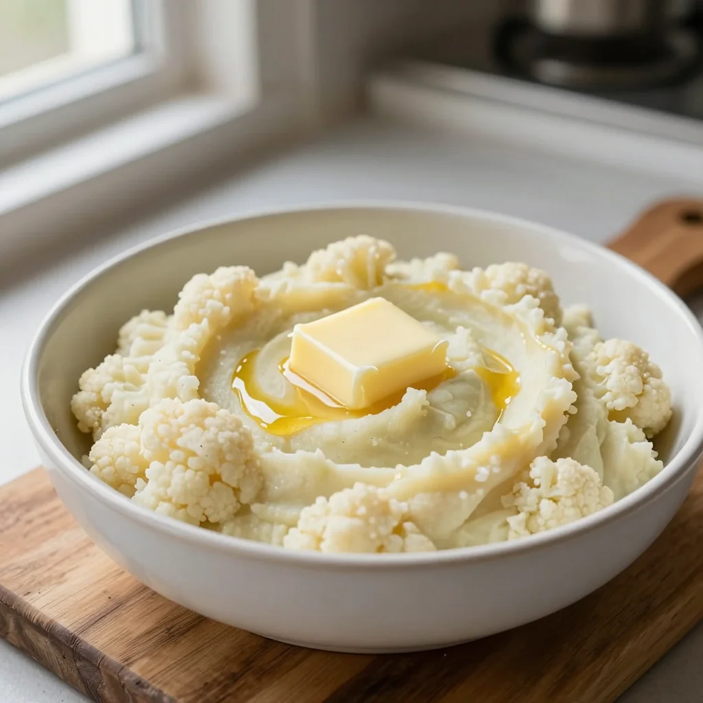 Garlic Mashed Cauliflower with Butter