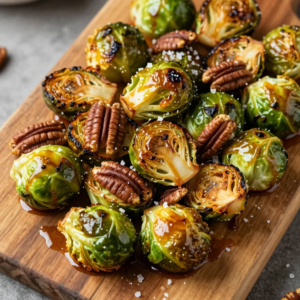 Crispy Roasted Brussels Sprouts With A Maple Glaze