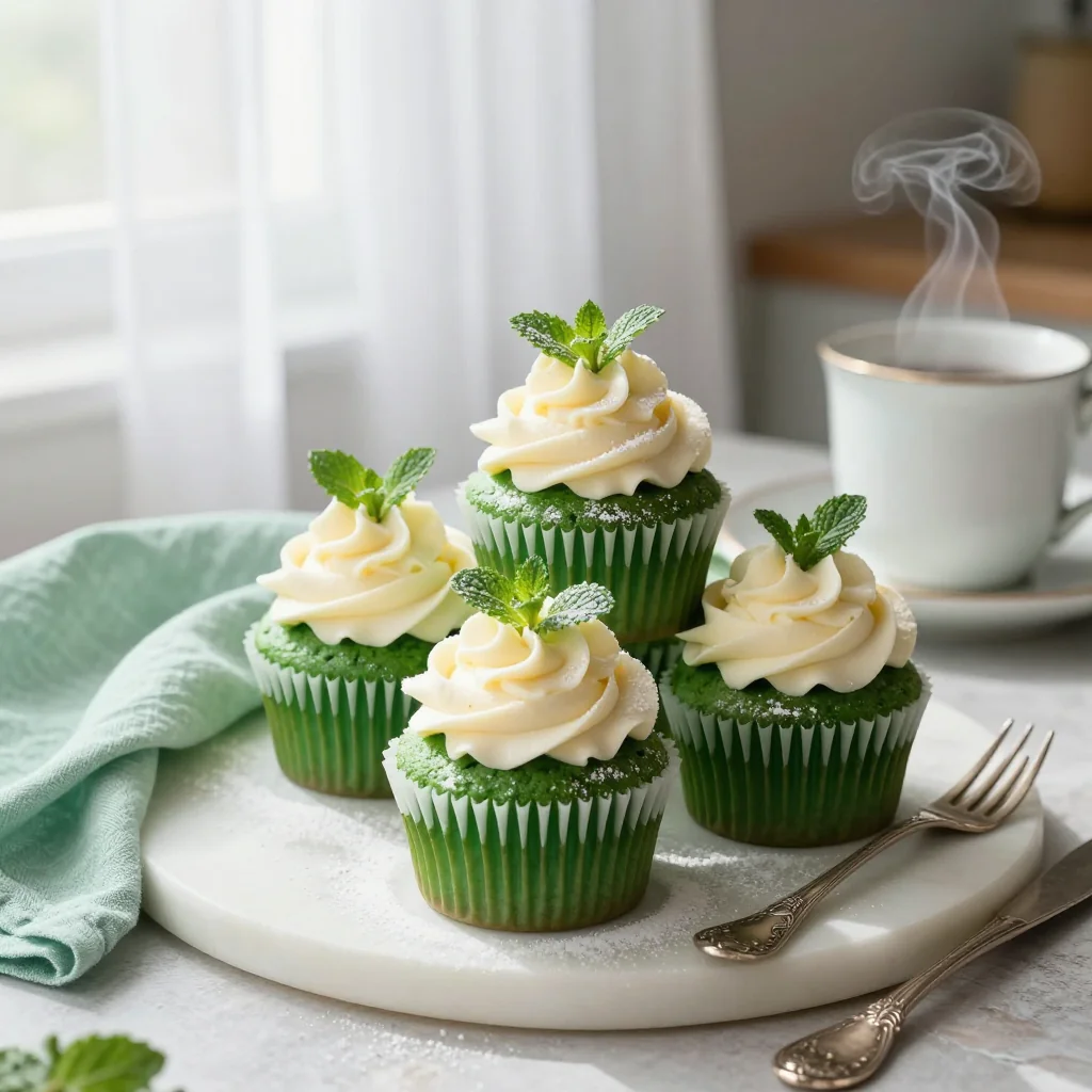 Green Velvet Cupcakes with Cream Cheese Frosting