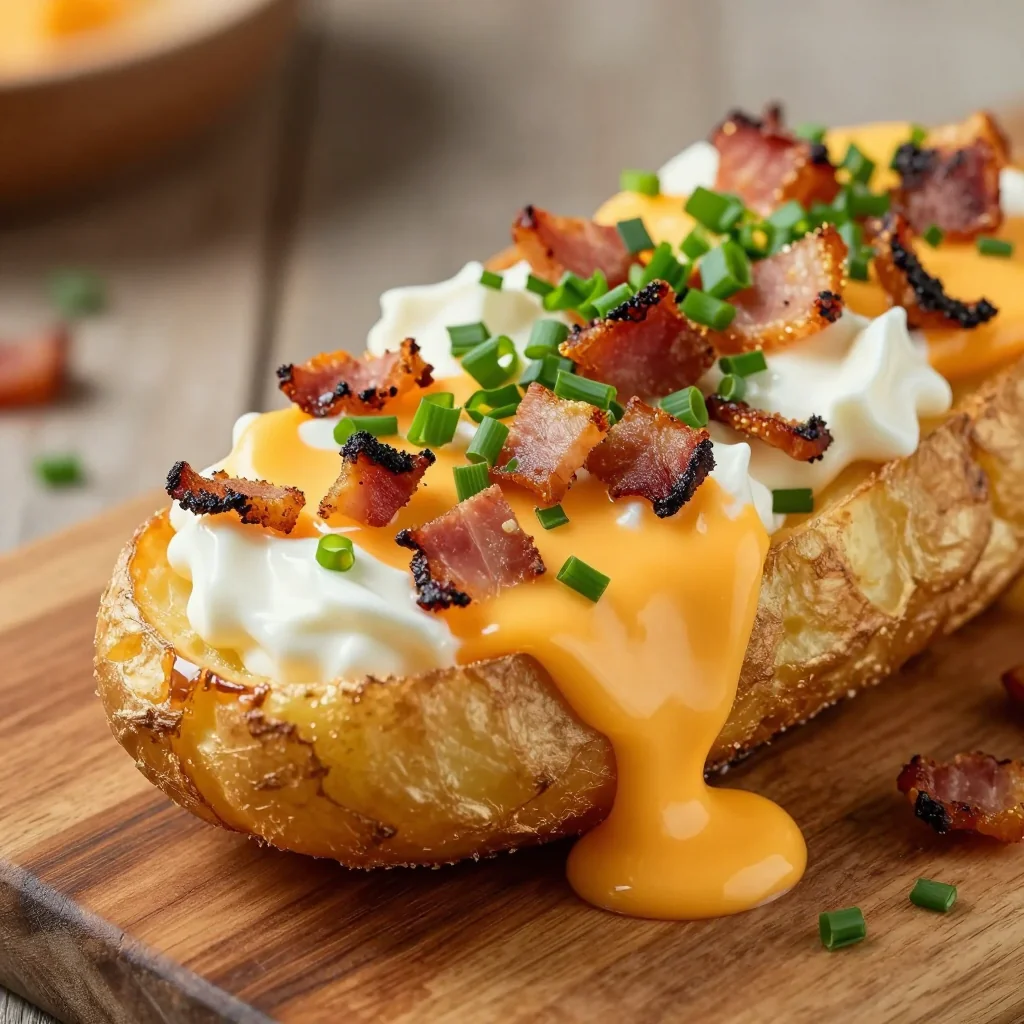 Game Day Loaded Potato Skins with Bacon and Chives
