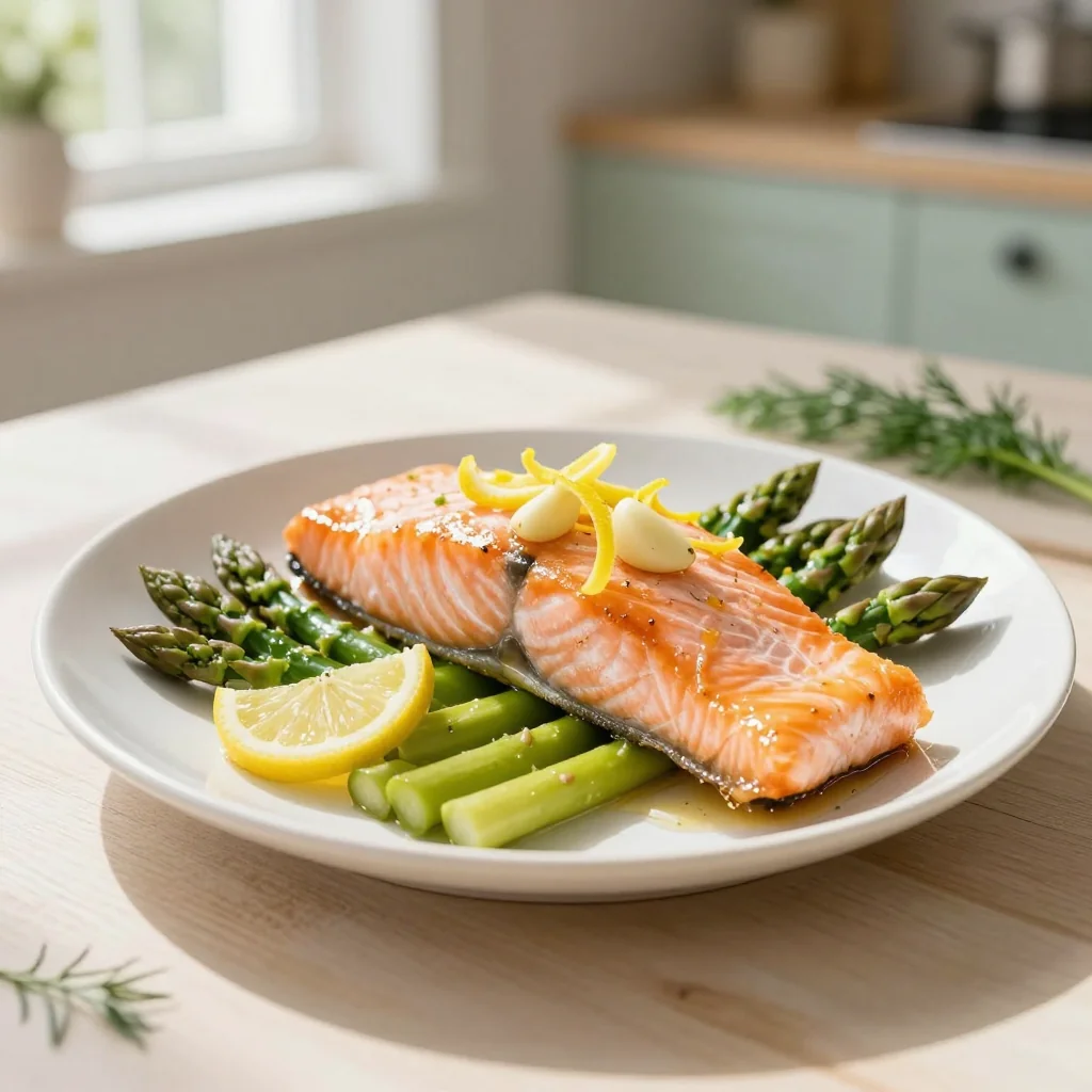 Lemon Garlic Salmon with Asparagus