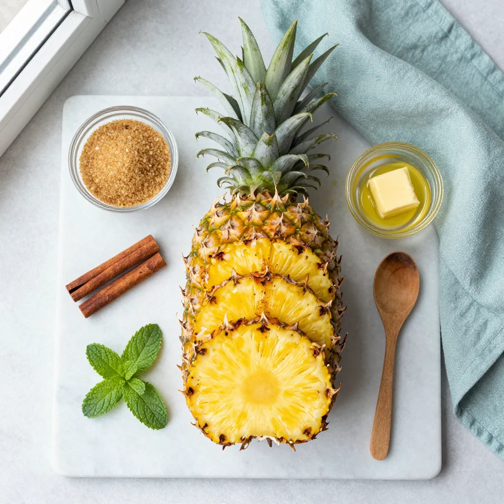 All ingredients for Grilled Pineapple with Cinnamon Sugar Glaze