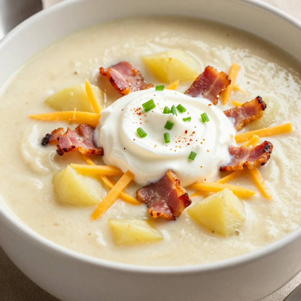 Slow Cooker Creamy Potato Soup for Comfort Food