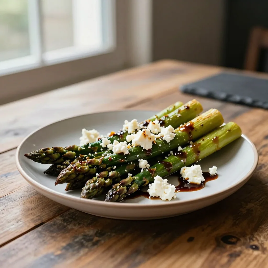 Roasted Asparagus with Balsamic and Feta
