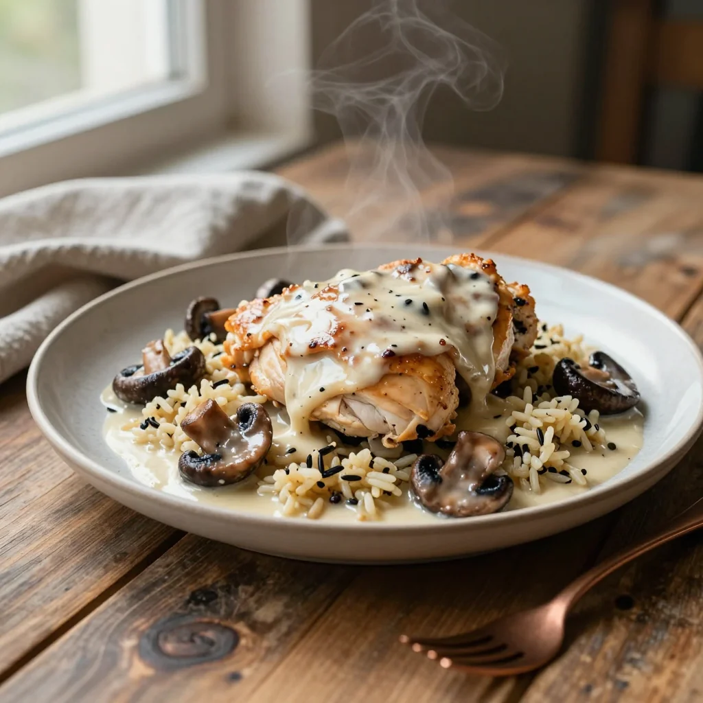 Creamy Mushroom Chicken with Wild Rice