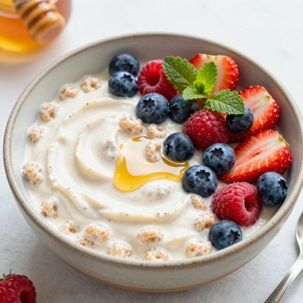 Vanilla Bean Cream of Wheat with Berries and Honey