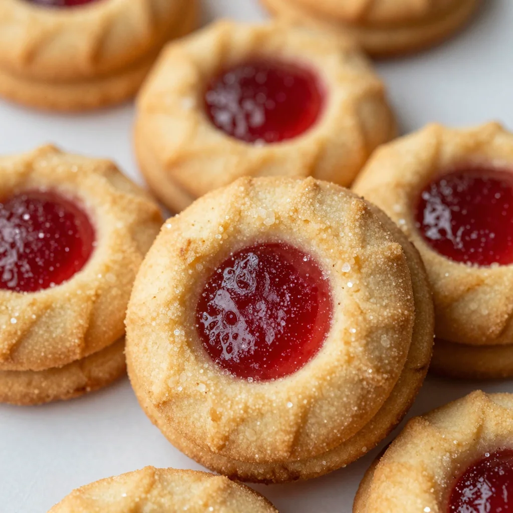 Melt in Your Mouth Raspberry Almond Thumbprint Cookies