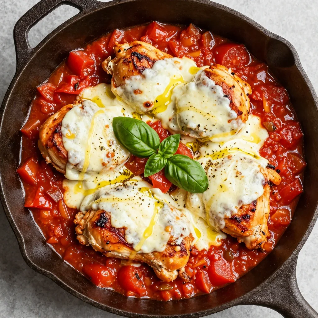 One-Pan Cheesy Chicken and Tomato Skillet for Dinners