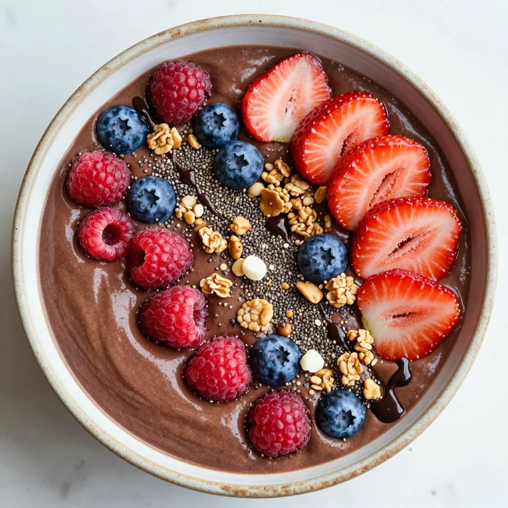 Chocolate Berry Smoothie Bowl for Antioxidant Breakfast