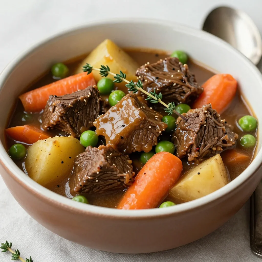 healthy slow cooker beef and winter vegetable stew for family dinners