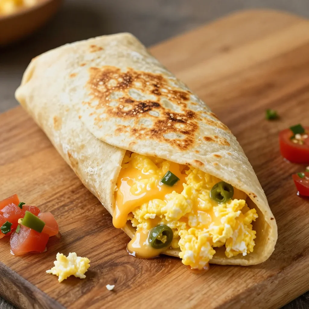 Freezer Ready Breakfast Burritos with Cheddar and Green Chiles