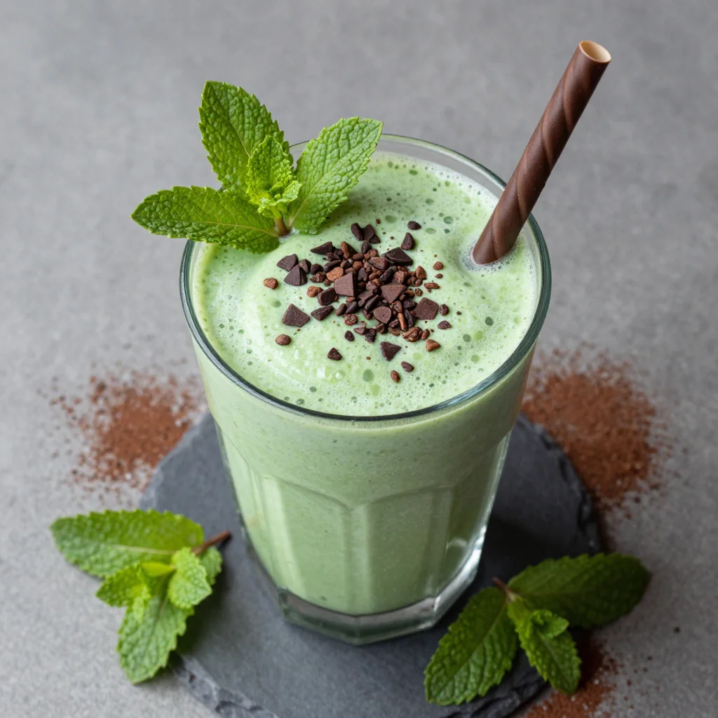 Green Detox Smoothie That Tastes Like Mint Chocolate Chip