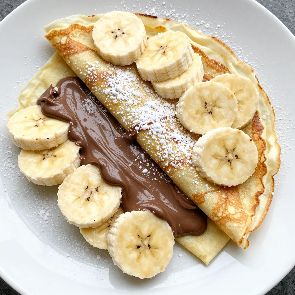 Fluffy Crepes with Nutella and Bananas for a Treat