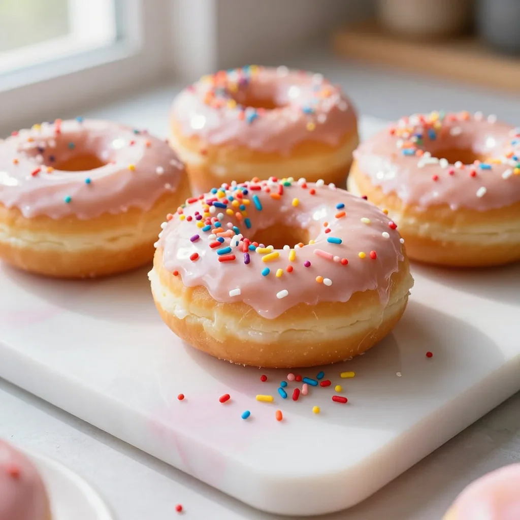 Homemade Glazed Donuts with Sprinkles