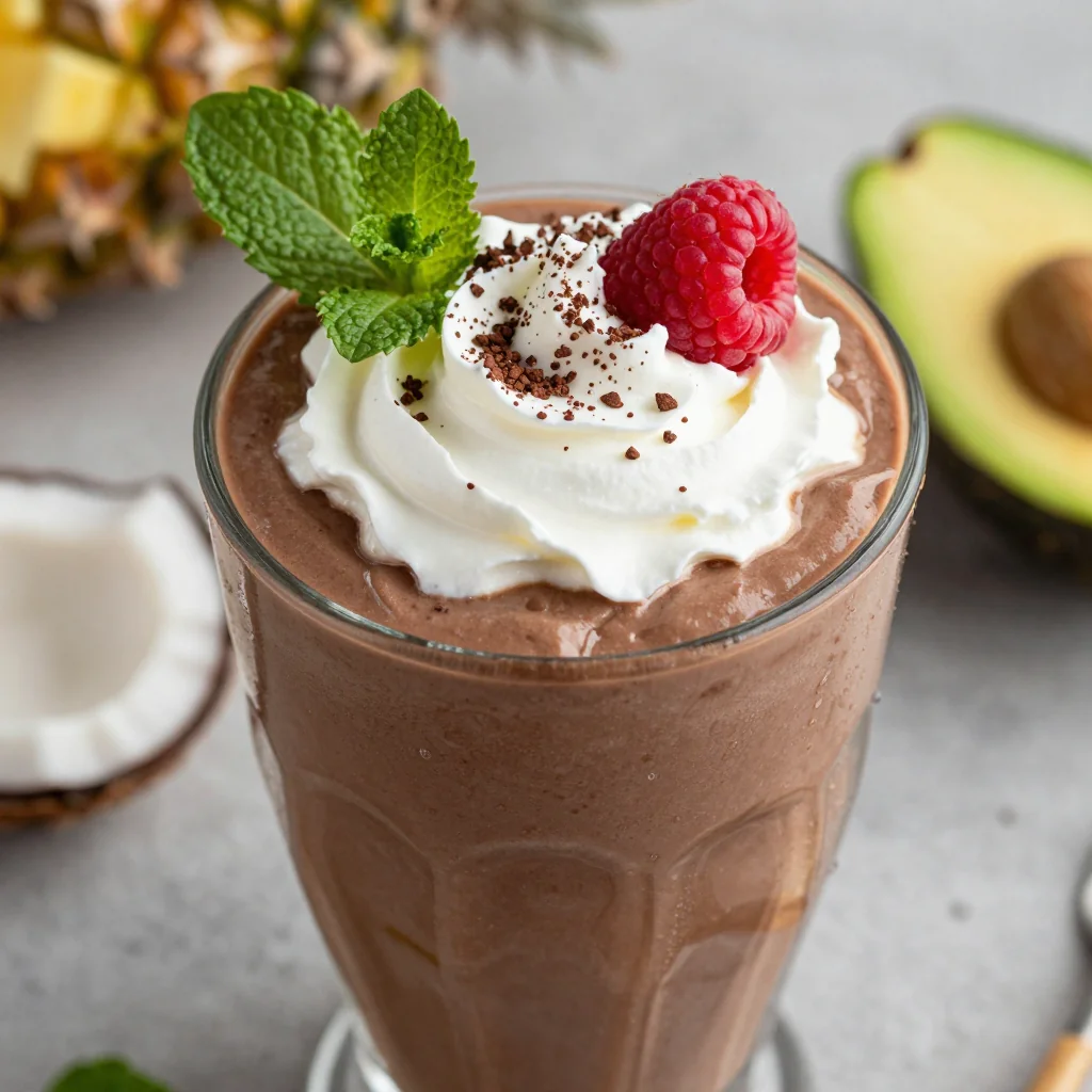 Healthy Chocolate Avocado Smoothie for Breakfast