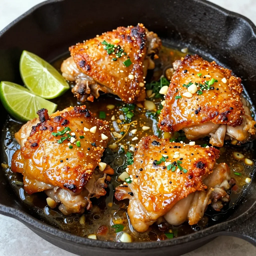 Keto Garlic Lime Chicken Thighs Crispy Skillet Dinner