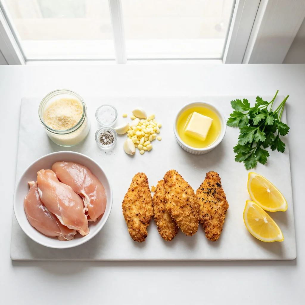 All ingredients for Garlic Parmesan Chicken Tenders Air Fryer