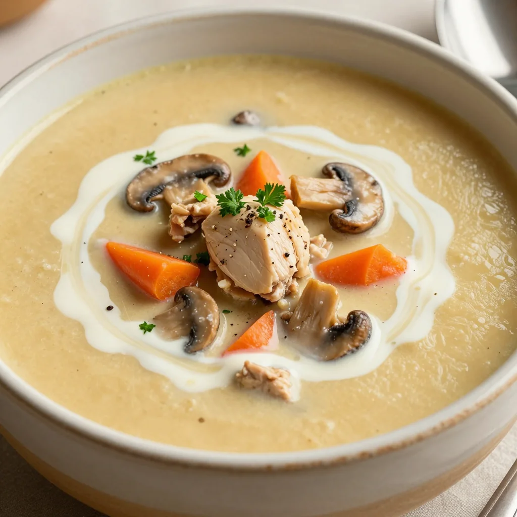 Cozy Creamy Chicken and Wild Rice Soup That is Rich and Velvety