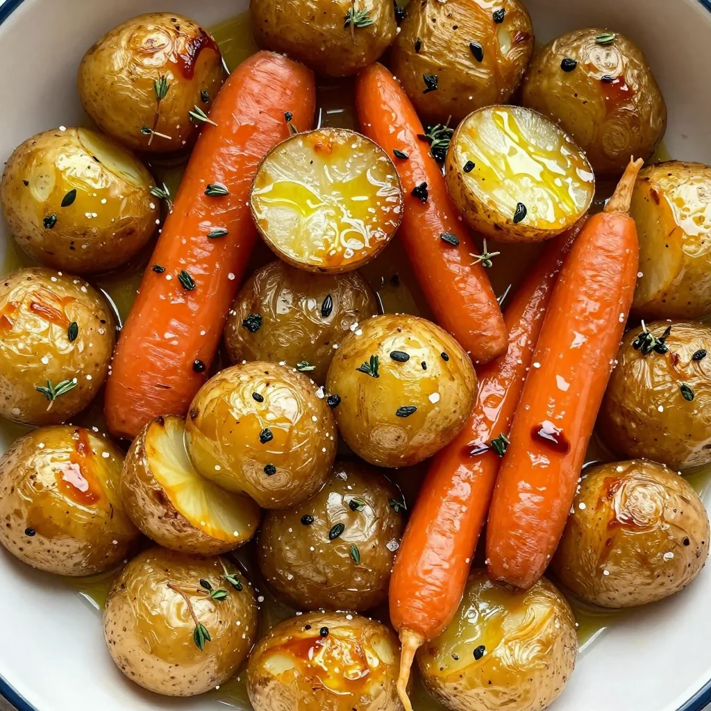 meal prep friendly garlic roasted potatoes and carrot medley