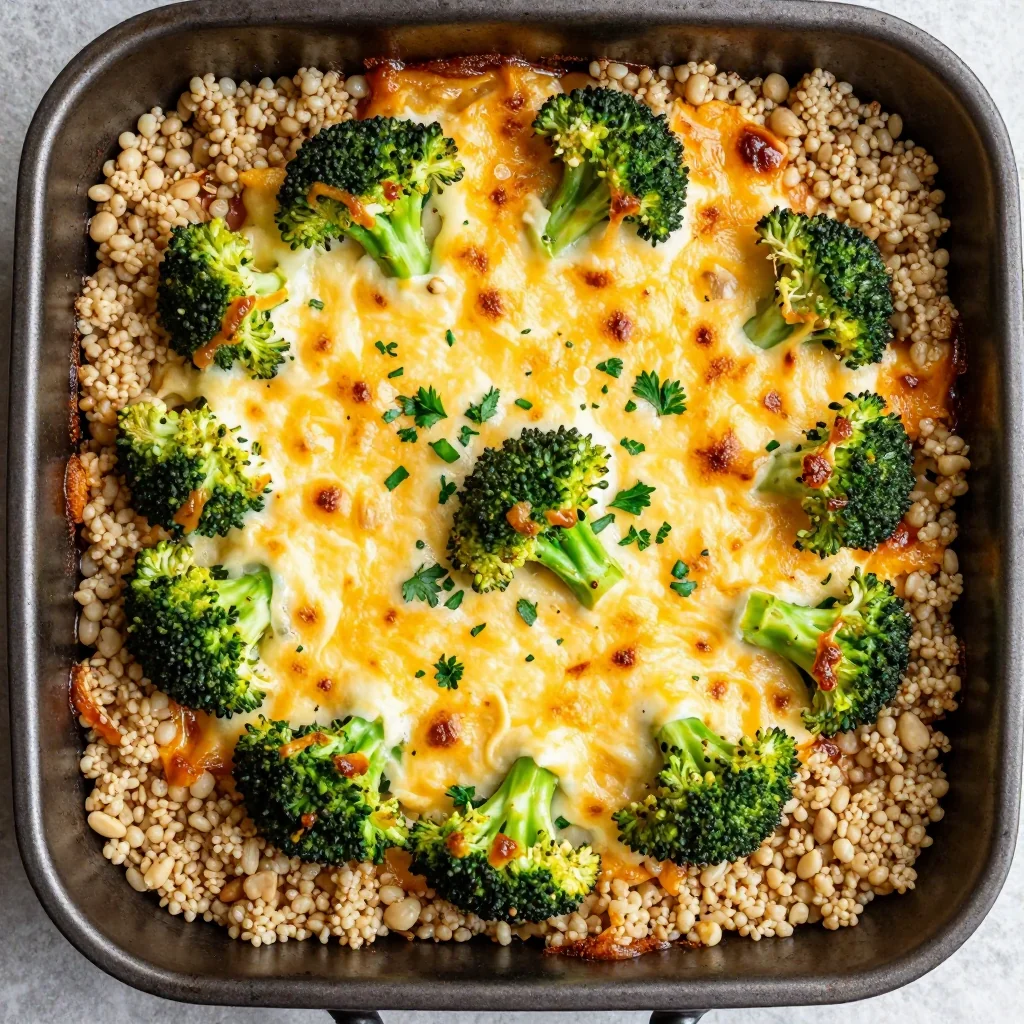 Cheesy Broccoli Quinoa Casserole That's Guilt-Free