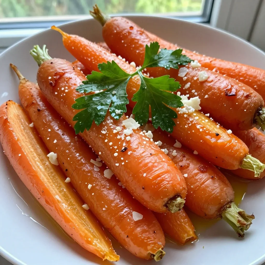 Garlic Parmesan Roasted Carrots with Parsley