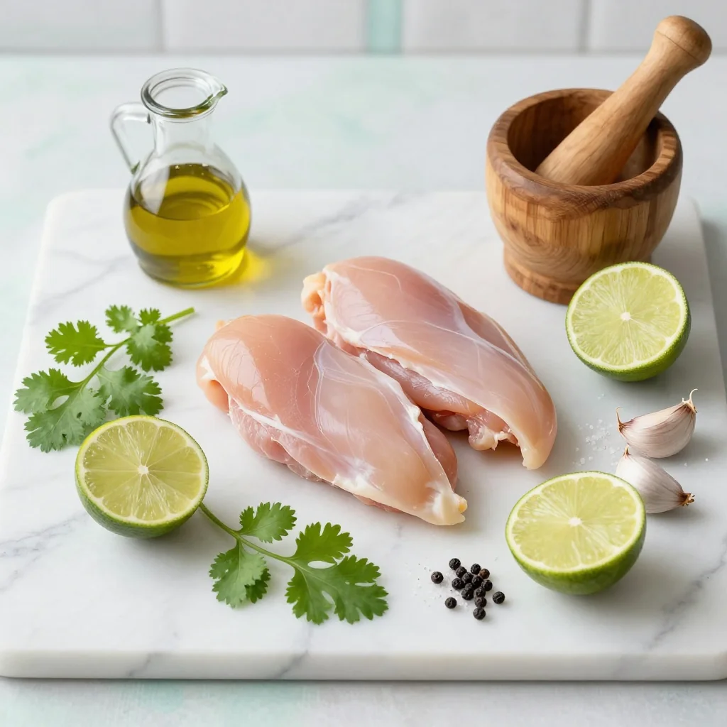 All ingredients for Grilled Chicken with Lime and Cilantro