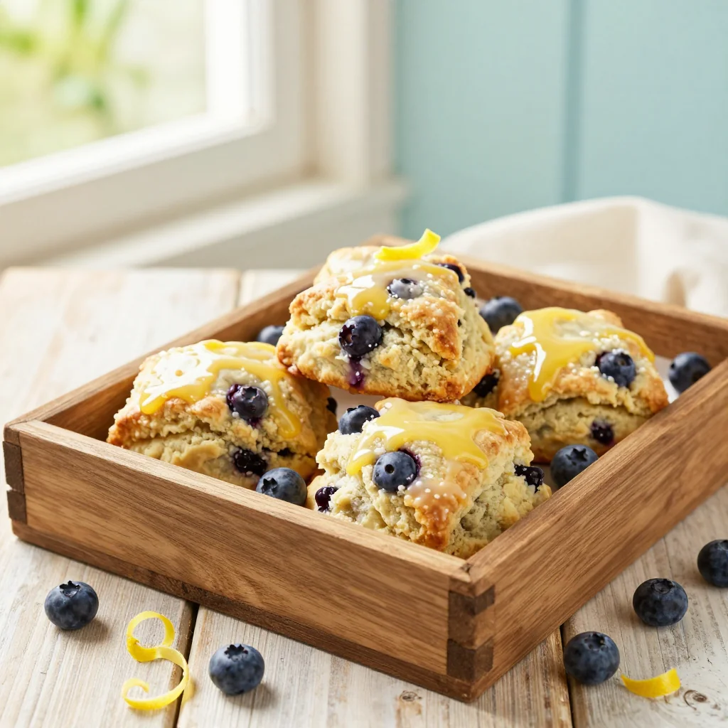 Blueberry Lemon Scones with Glaze