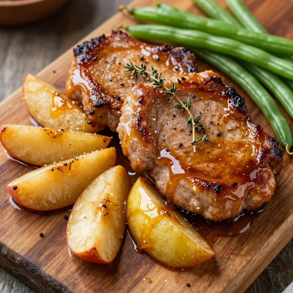 Easy Sheet Pan Honey Mustard Pork Chops and Apples