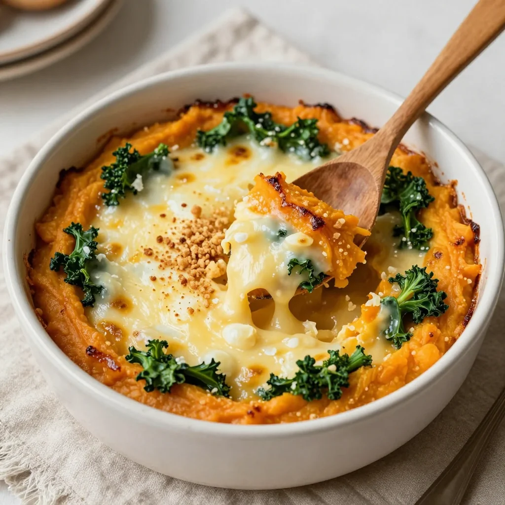 creamy sweet potato and kale casserole for nutritious family meals