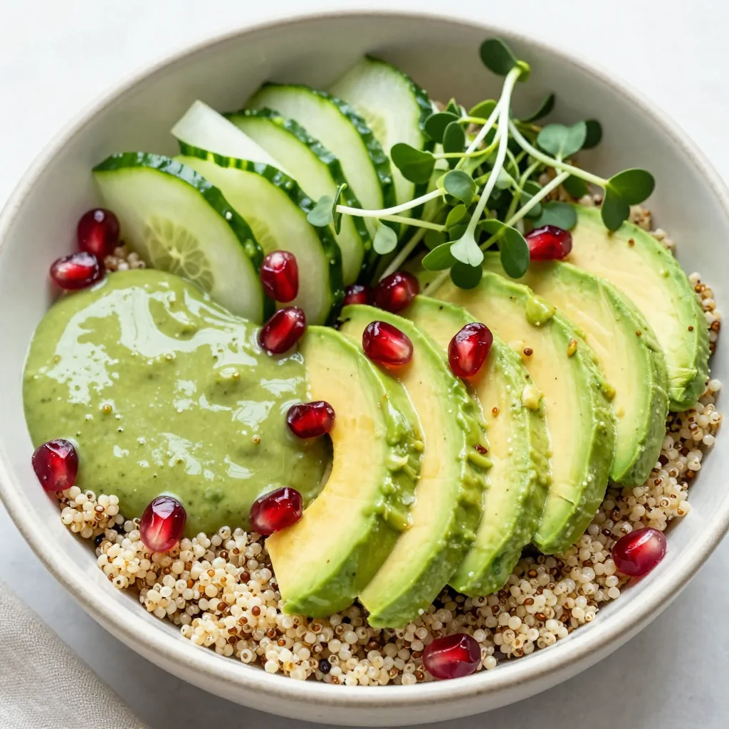 New Year's Day Green Goddess Quinoa Bowl with Avocado