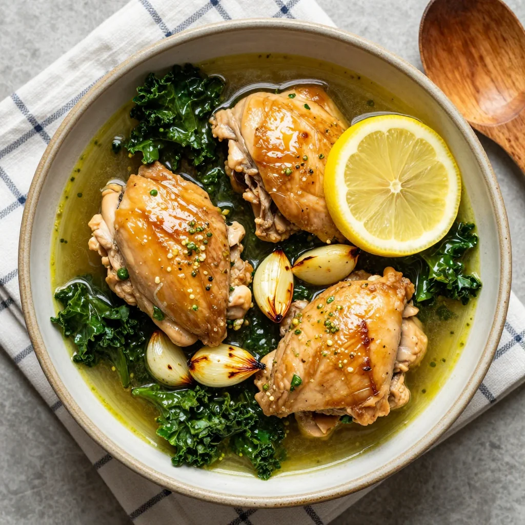 one pot lemon garlic chicken and kale stew for family meal prep success