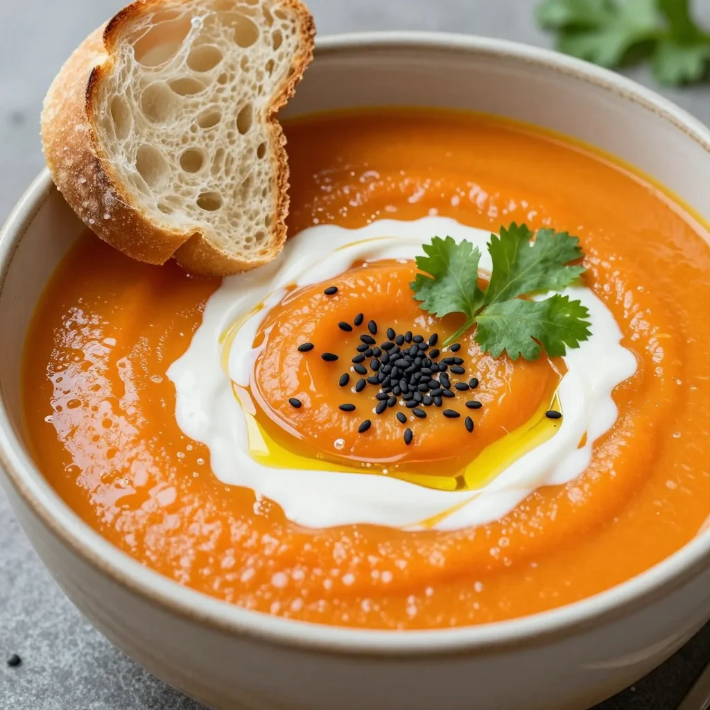 Creamy Carrot Soup with Ginger for Cleansing Dinner