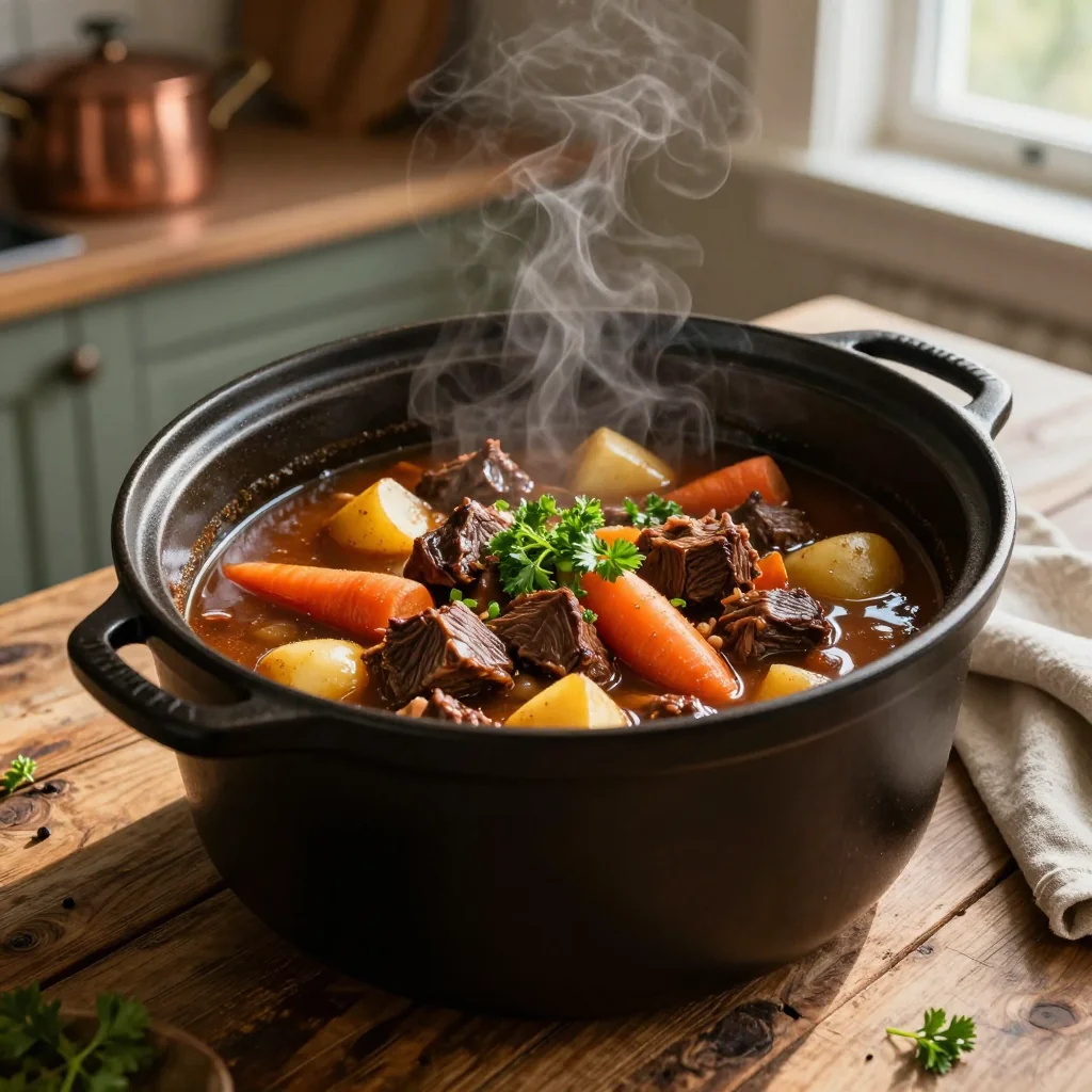 Slow Cooker Guinness Beef Stew with Root Vegetables