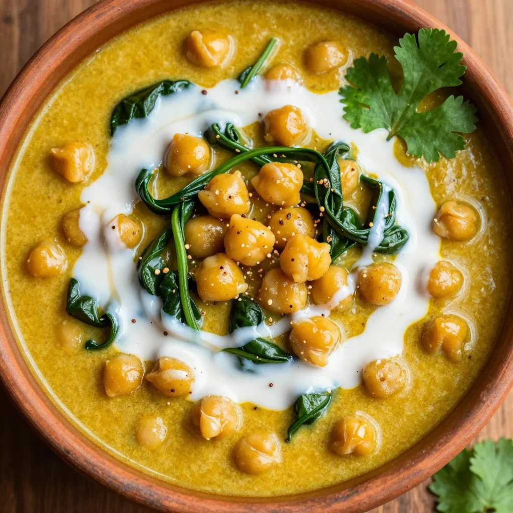 Spicy Chickpea And Spinach Stew With Curry