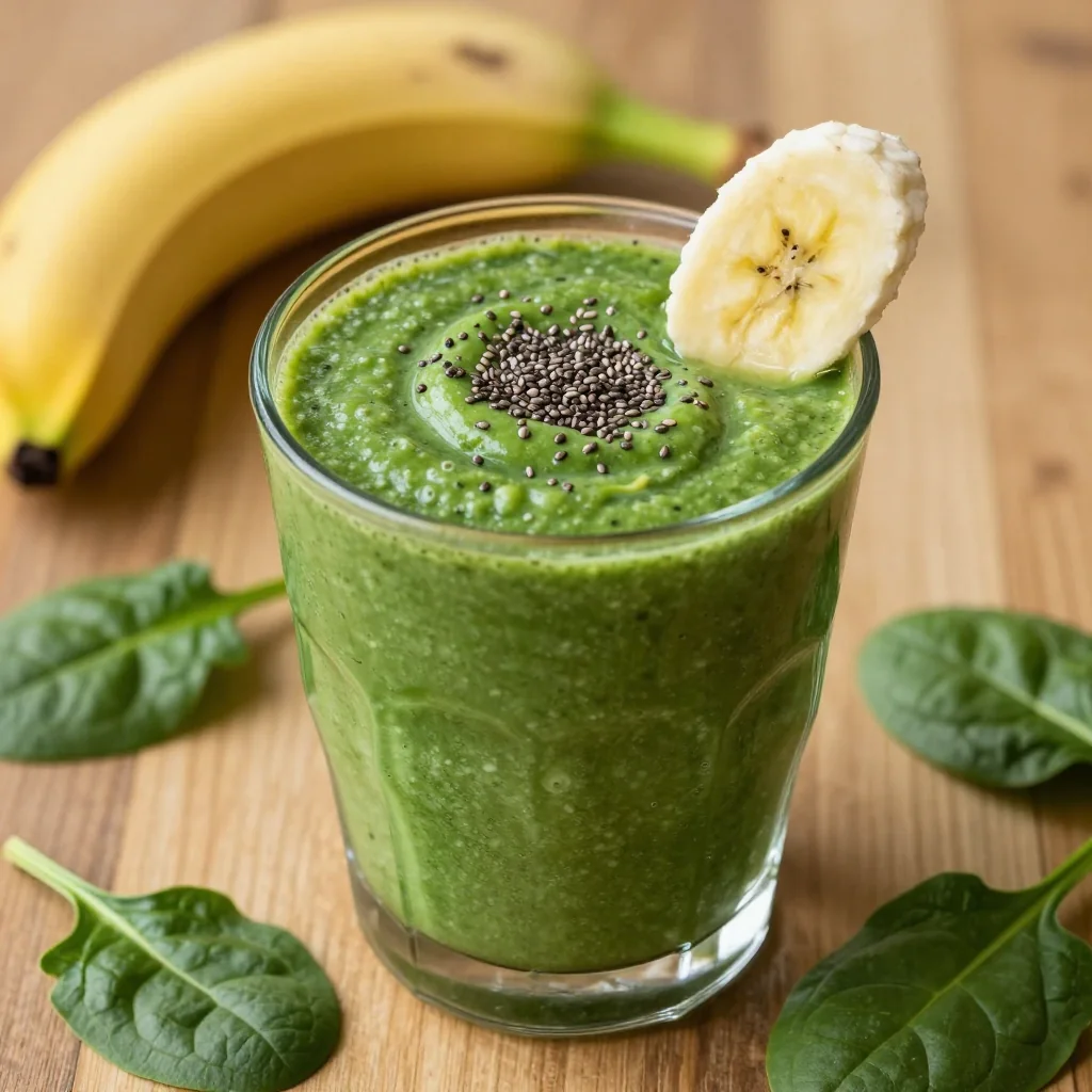 New Year's Day Banana Spinach Smoothie for Detox