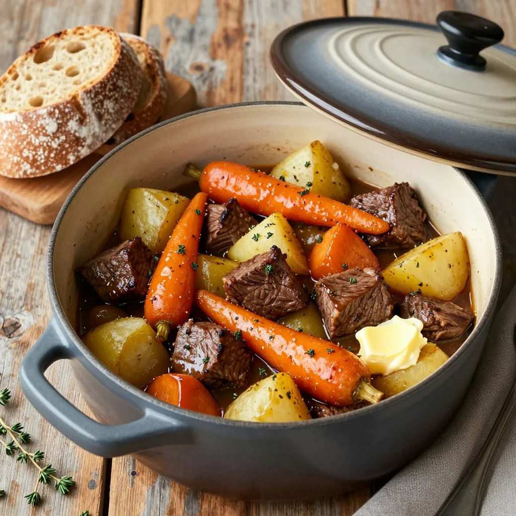 slow cooker beef stew with winter vegetables for cozy family meals