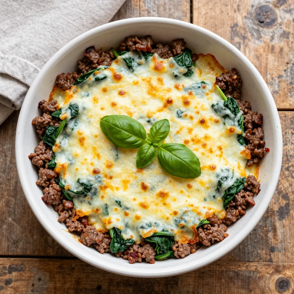 meal prep friendly beef and spinach casserole for busy family evenings