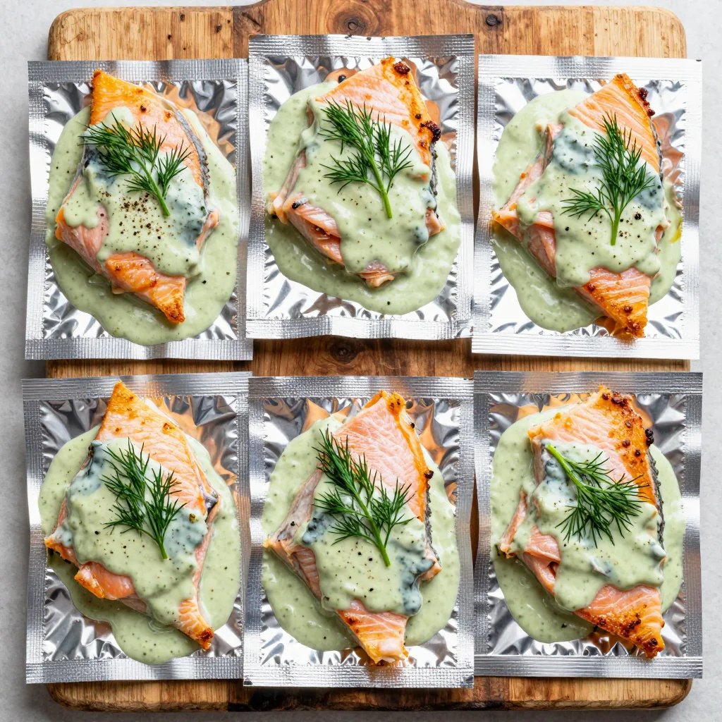 Quick Weeknight Freezer Salmon and Dill Sauce Packets